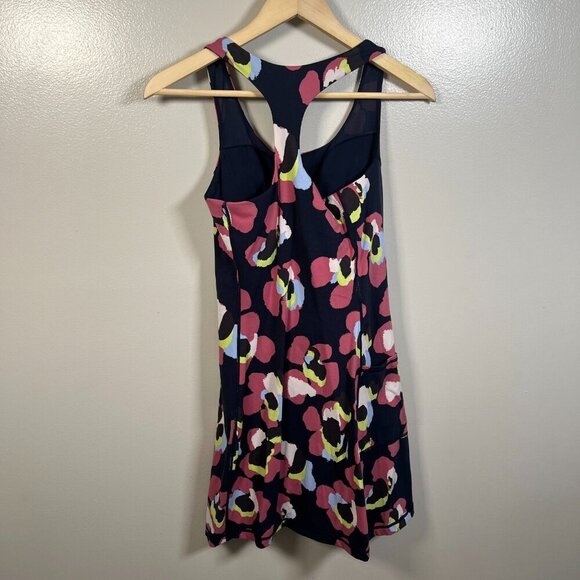 Sweaty Betty Power Workout Dress Size 4 Blue Pink Floral Tennis Golf Travel - Picture 2 of 10